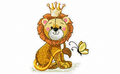 Lilo Lion with Crown embroidery design - lion cub wearing a golden crown