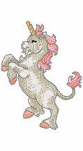 Misty the Unicorn rearing up embroidery design