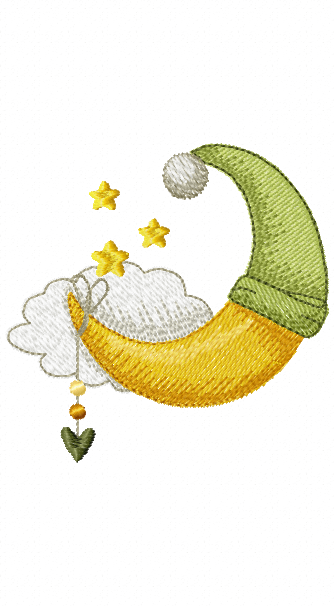 Sleepy owl holding a mug embroidery design