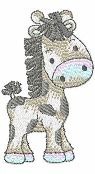 Raffi zebra standing embroidery design