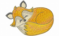 Sleeping Finley embroidery design - fox curled up fast asleep