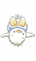 Vintage duckling upside down embroidery design