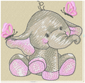 Ellie pink embroidery design for personalised baby quilt