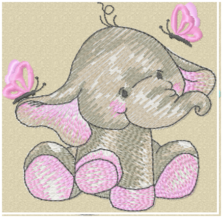 Ellie pink embroidery design for personalised baby quilt