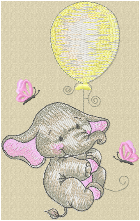 Ellie 2 pink embroidery design for personalised baby quilt