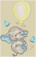 Ellie 2 blue embroidery design for personalised baby quilt