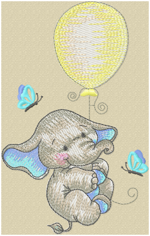 Ellie 2 blue embroidery design for personalised baby quilt