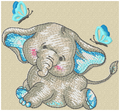 Ellie 3 blue embroidery design for personalised baby quilt