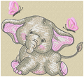 Ellie 3 pink embroidery design for personalised baby quilt