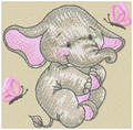 Ellie 4 pink embroidery design for personalised baby quilt