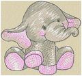 Ellie pink embroidery design for personalised baby quilt