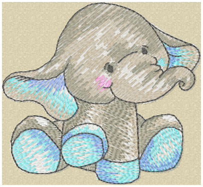 Ellie blue embroidery design for personalised baby quilt