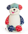 Personalised Harlequin Dog Bear soft toy baby gift