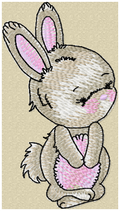 Bunny embroidery design for personalised baby quilt