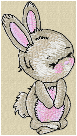 Bunny embroidery design for personalised baby quilt